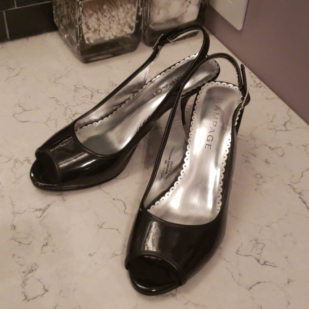 Black Pleather Heels